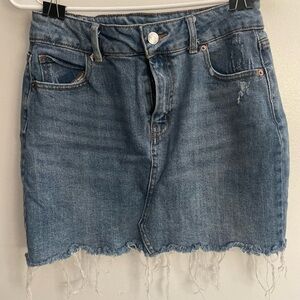 wild fable Light Blue Distressed Denim Mini Skirt